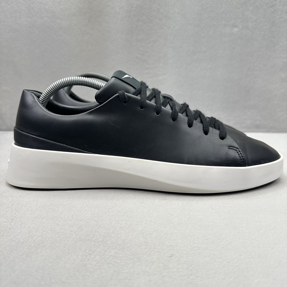 Wolf & Shepherd Cruise Mens Size 10 Shoes Black Leather Lace-Up Casual Sneaker